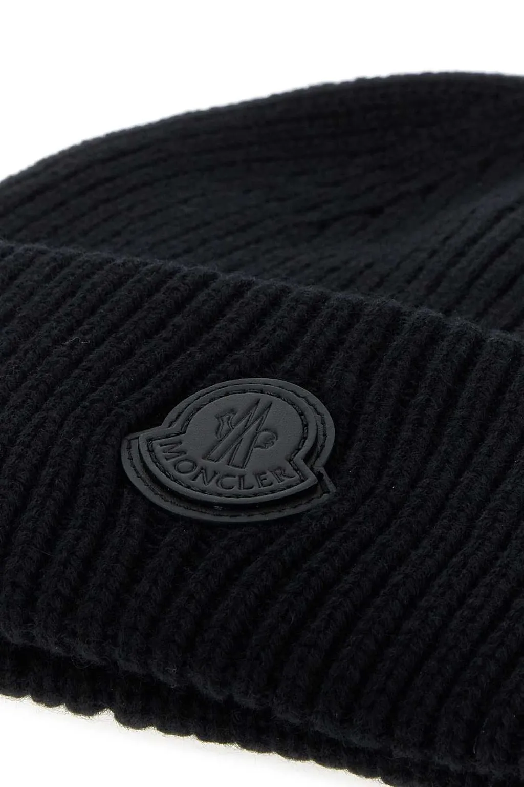Moncler Logo Patch Ribbed Hat