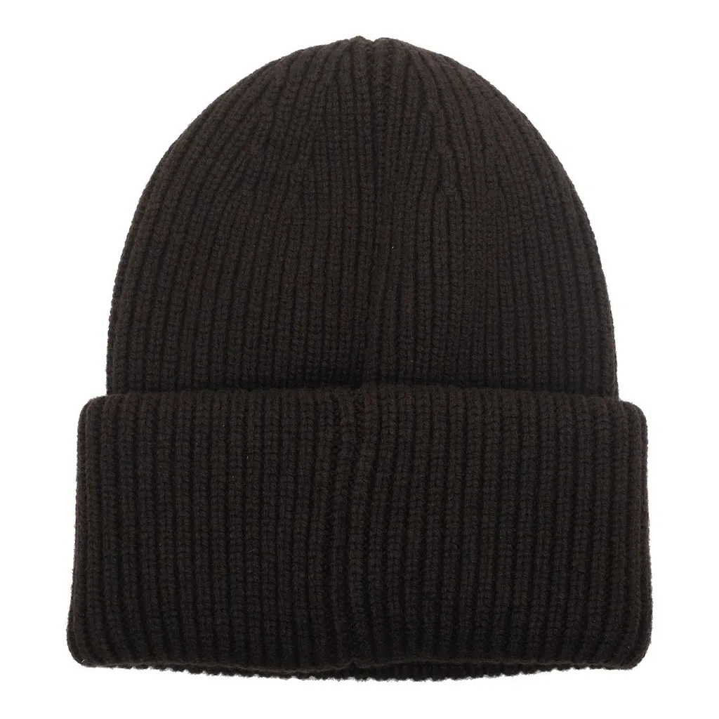 Moncler Logo Patch Ribbed Beanie Hat