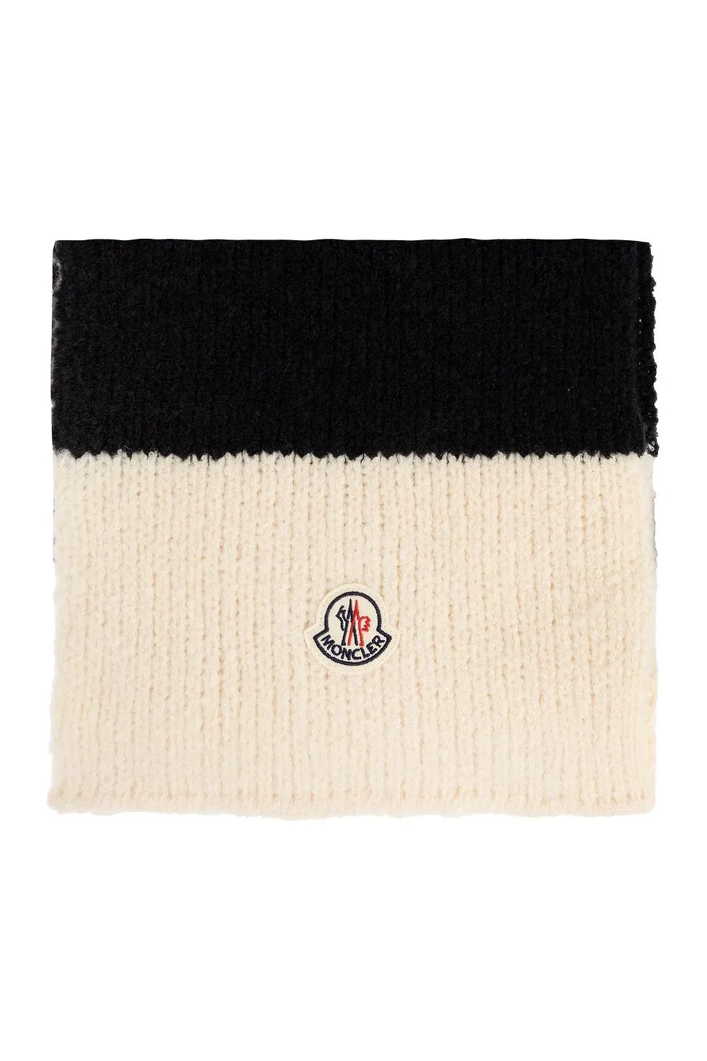 Moncler Logo Patch Ribbed Scarf