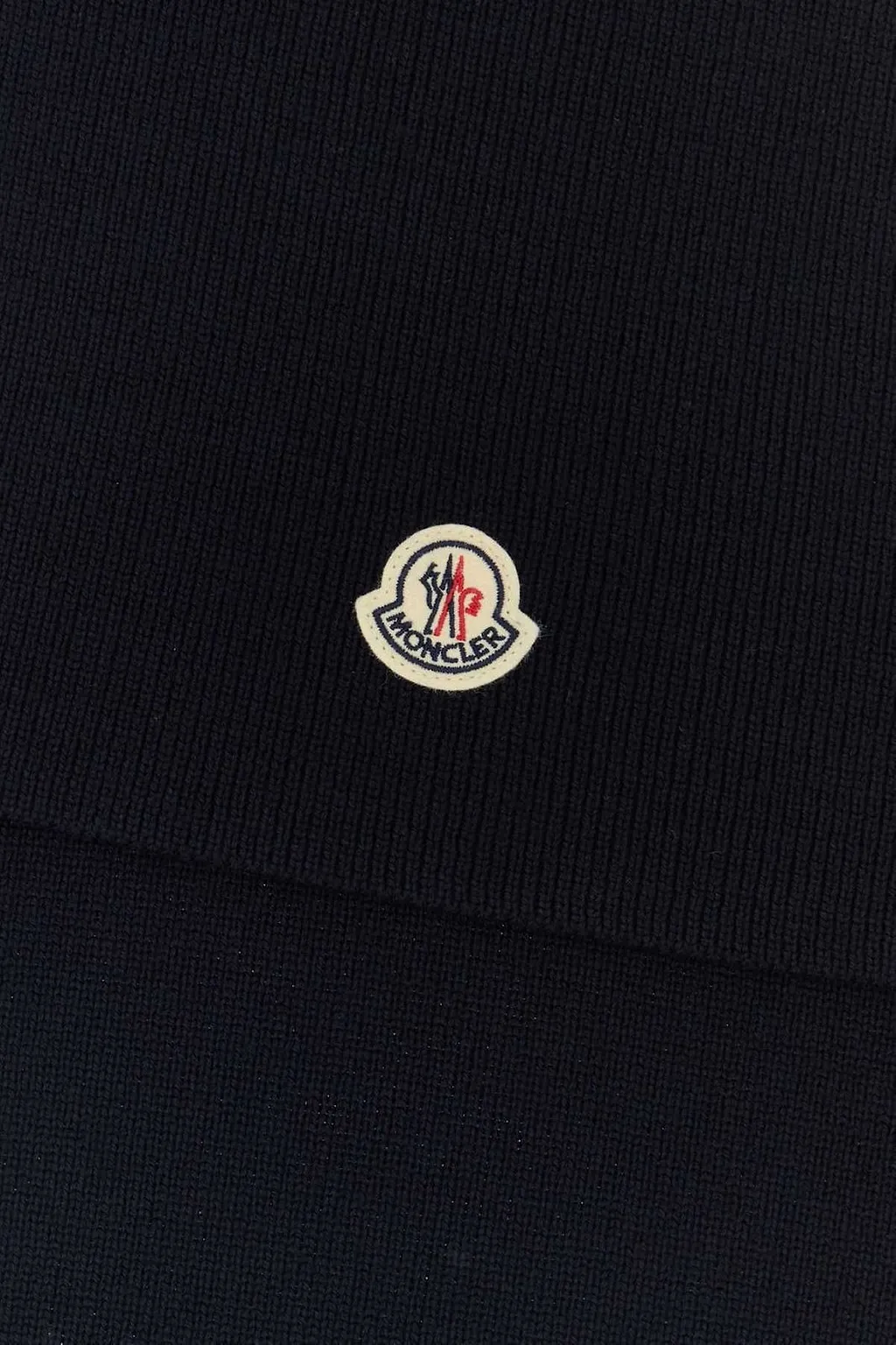 Moncler Logo Patch Ribbed Scarf