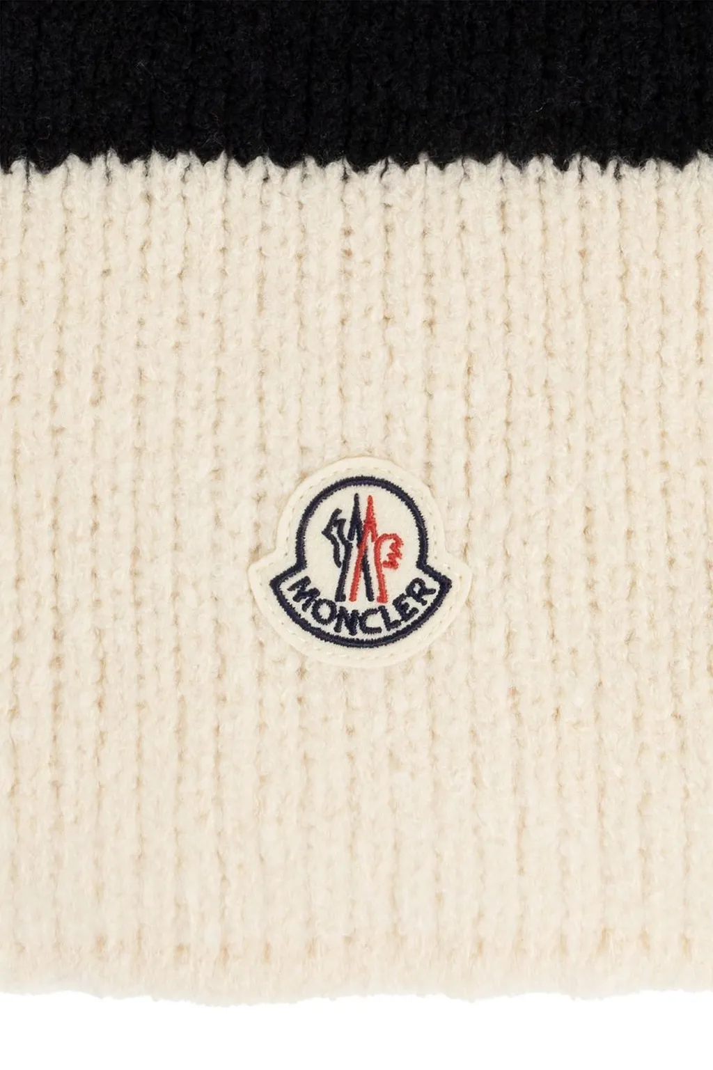 Moncler Logo Patch Ribbed Scarf