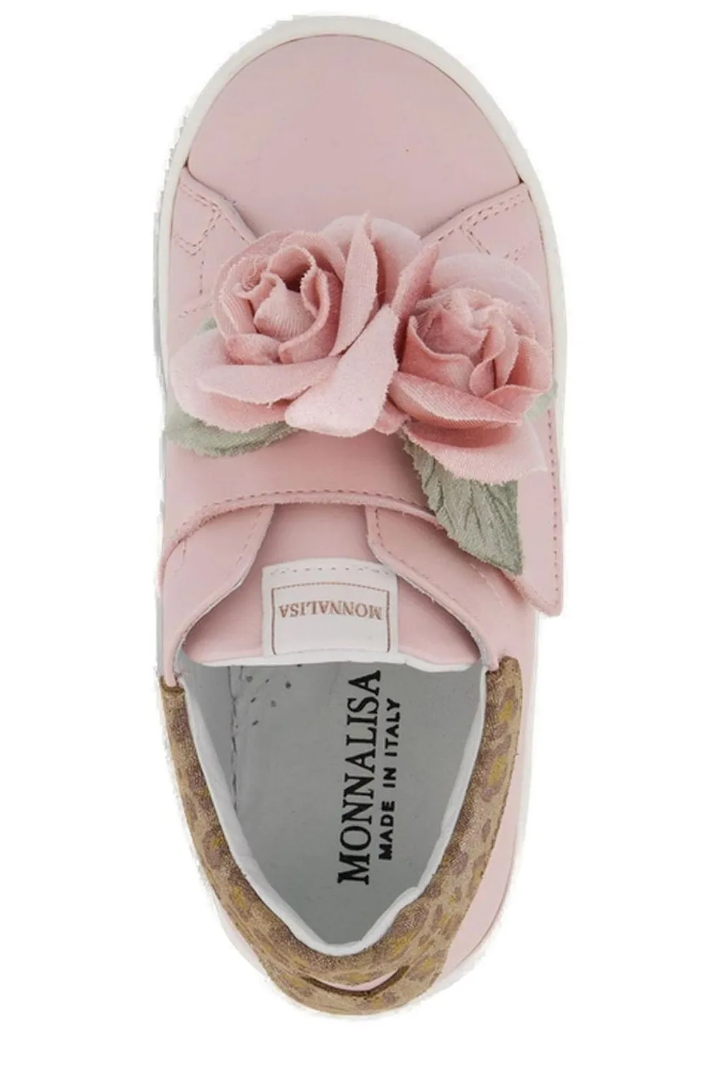 Monnalisa Rose Embellished Round Toe Sneakers