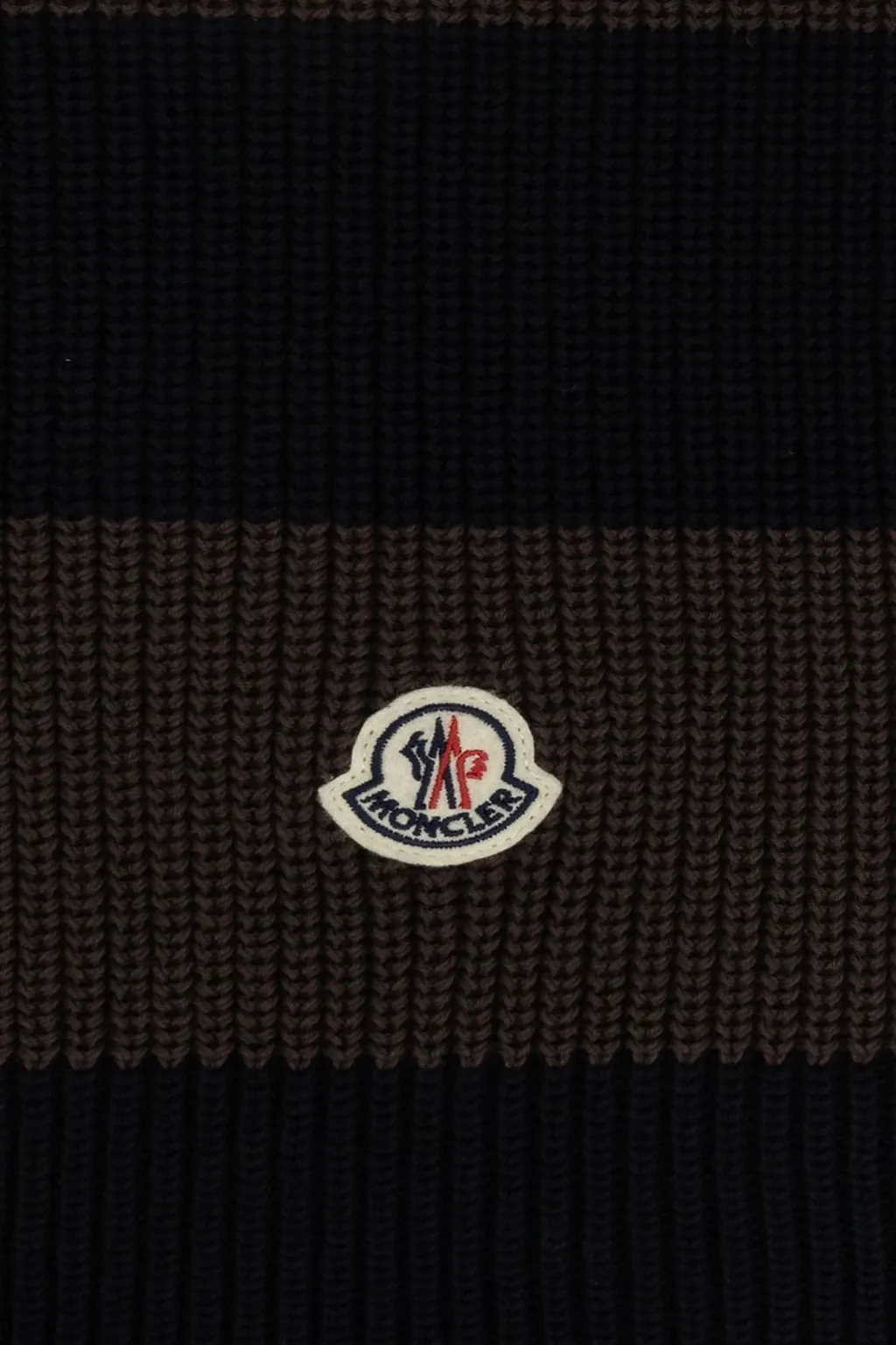 Moncler Logo Patch Striped Scarf