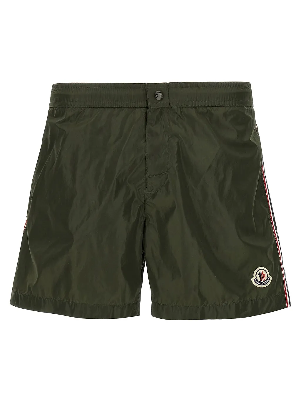 Moncler Logo Patch Stripe Detailed Swim Shorts