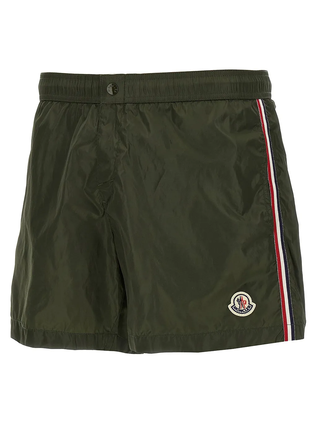 Moncler Logo Patch Stripe Detailed Swim Shorts