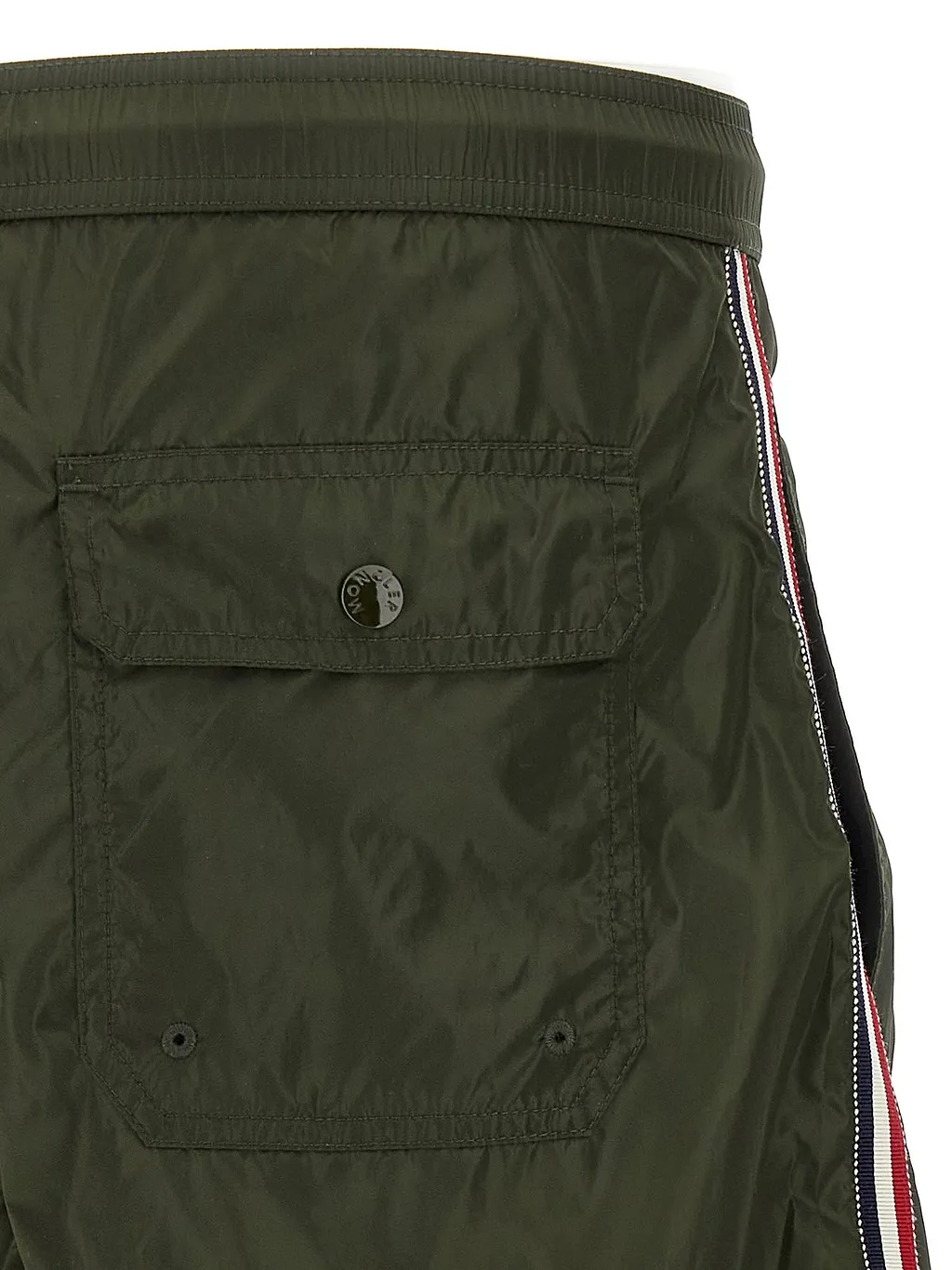 Moncler Logo Patch Stripe Detailed Swim Shorts