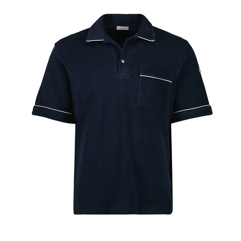 Moncler Toweling Short-Sleeved Polo Shirt