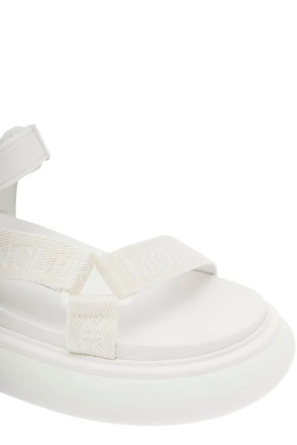 Moncler Logo Detailed Round Toe Sandals