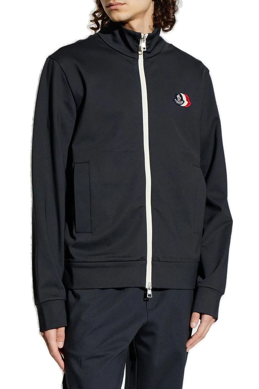 Moncler Tricolour Logo Zip-Up Sweatshirt