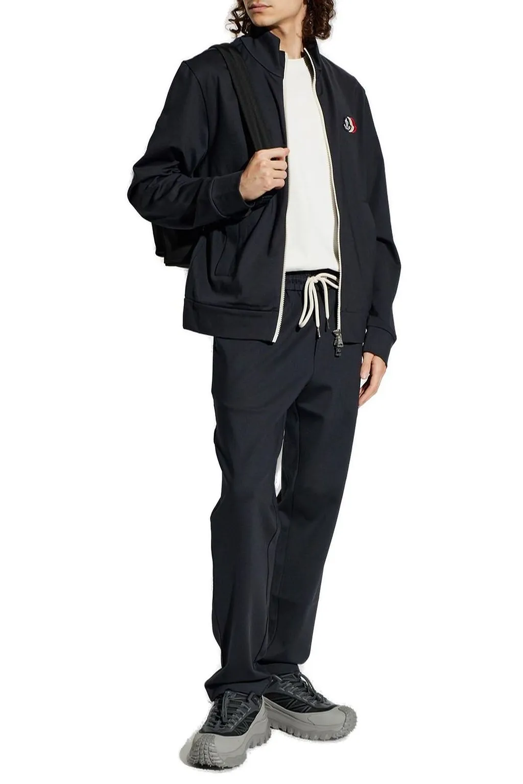 Moncler Tricolour Logo Zip-Up Sweatshirt