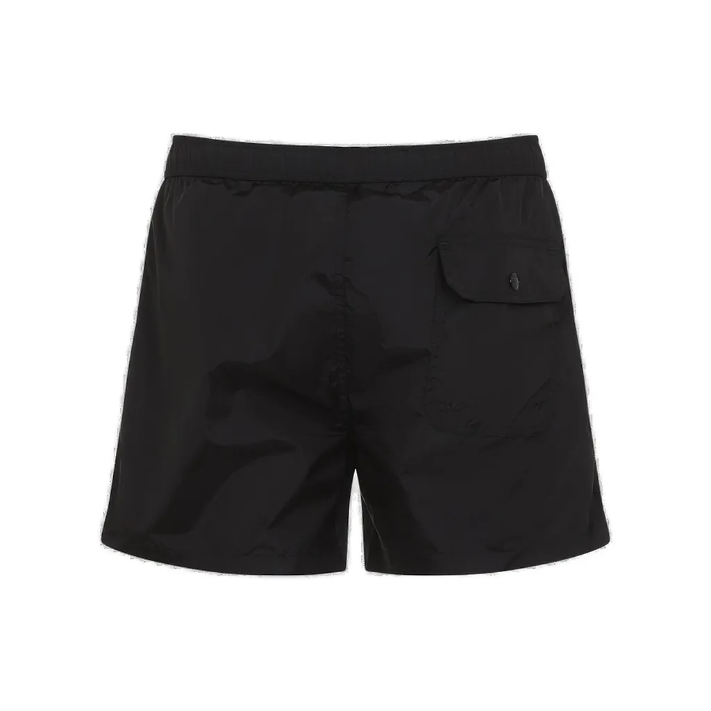 Moncler Logo Patch Stripe Detailed Swim Shorts