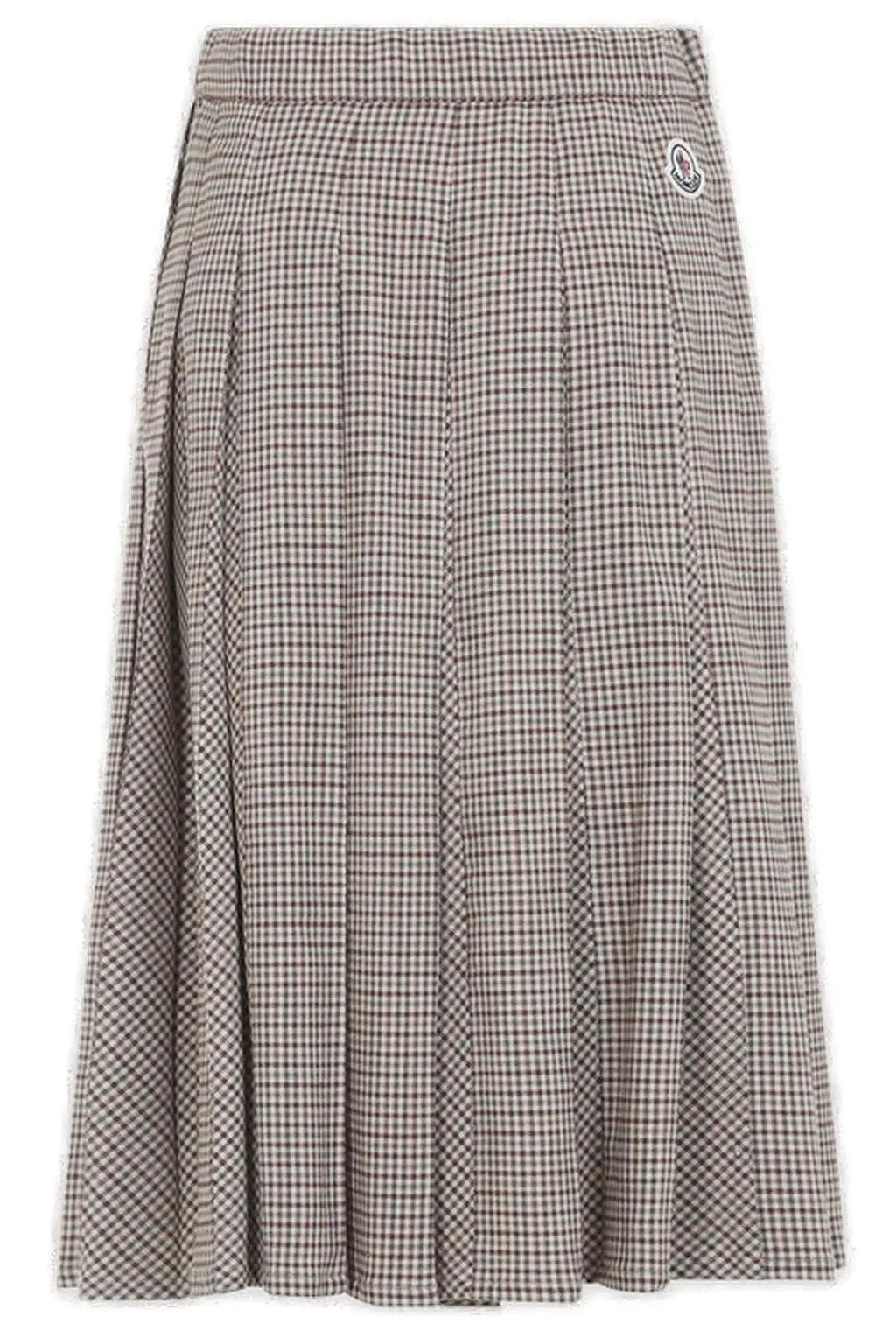 Moncler Microcheck Pleated Midi Skirt