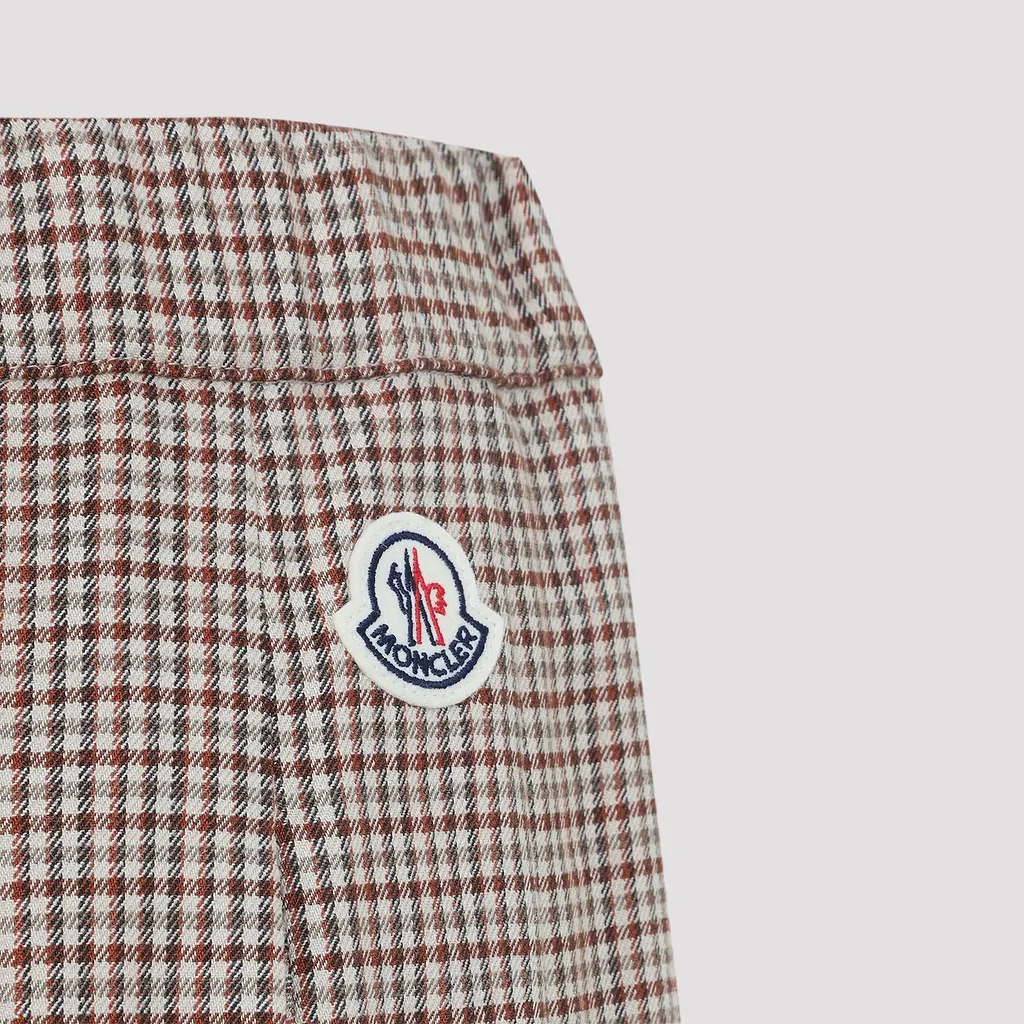 Moncler Microcheck Pleated Midi Skirt