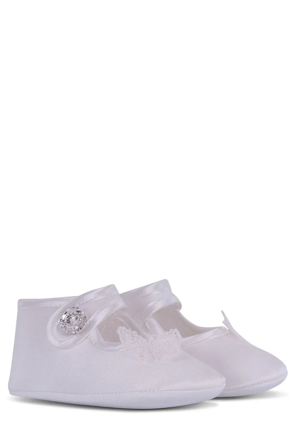 Monnalisa Appliqué Embellished Strapped Crib Shoes