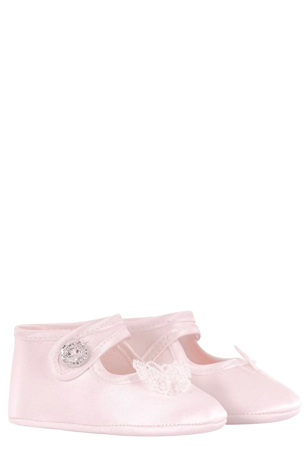 Monnalisa Appliqué Embellished Strapped Crib Shoes