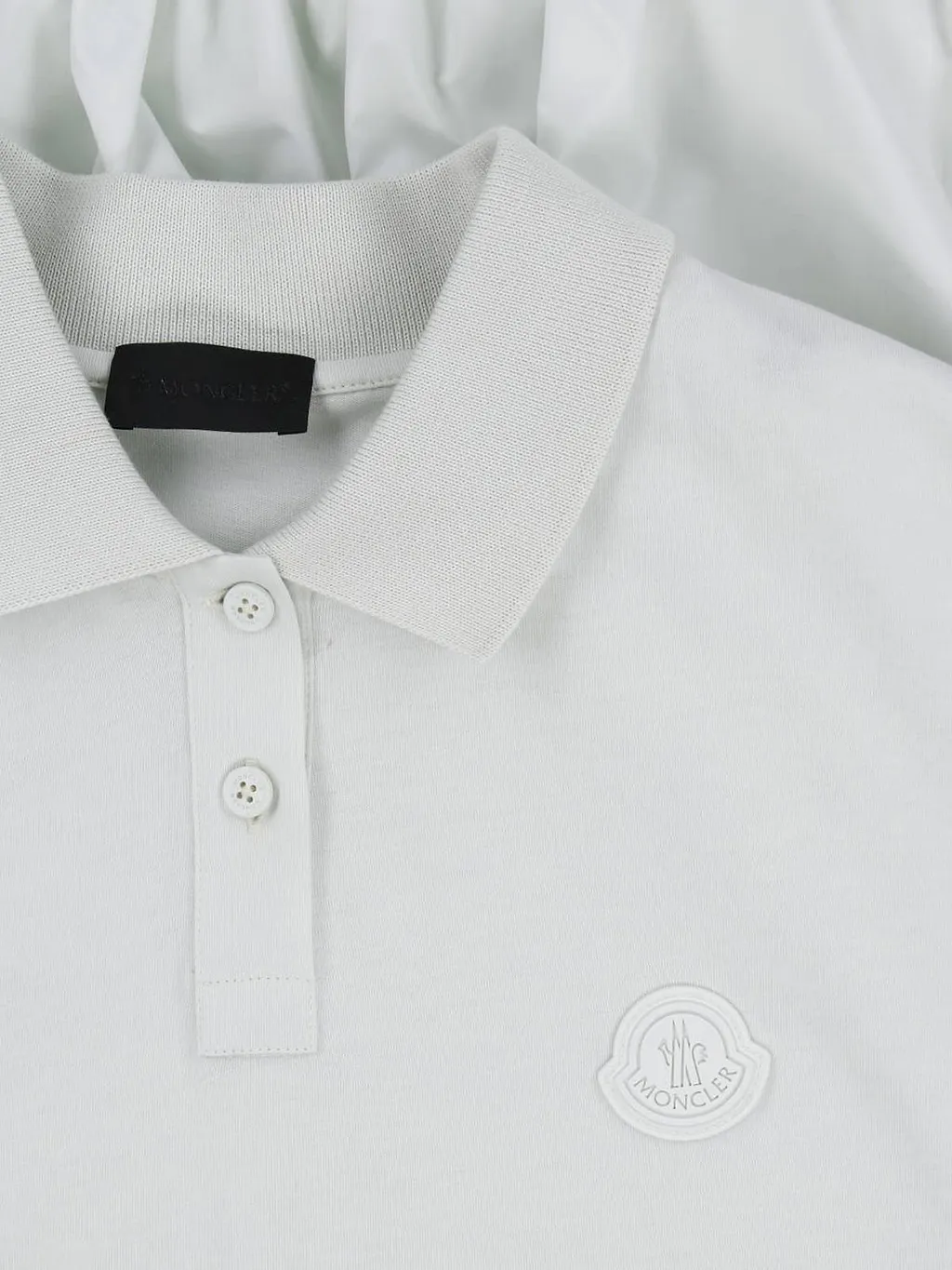 Moncler Logo Patch Pleated Back Polo Top