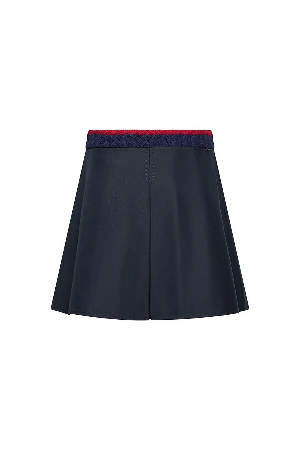 Moncler Pleated Braided-Waist Mini Skirt