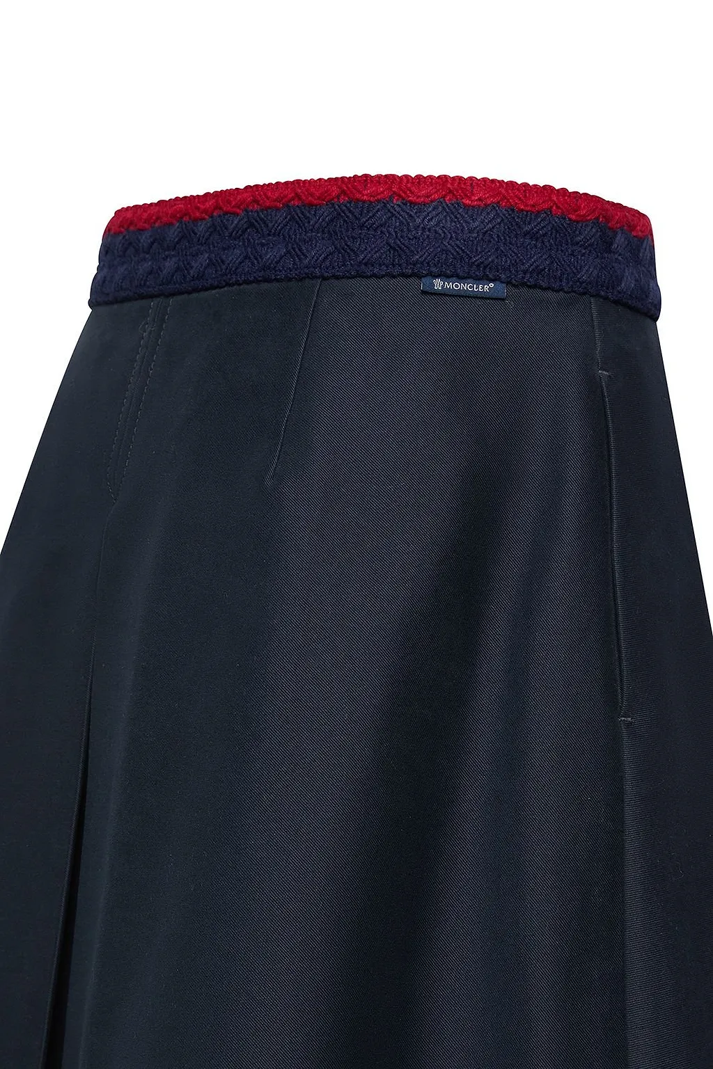 Moncler Pleated Braided-Waist Mini Skirt