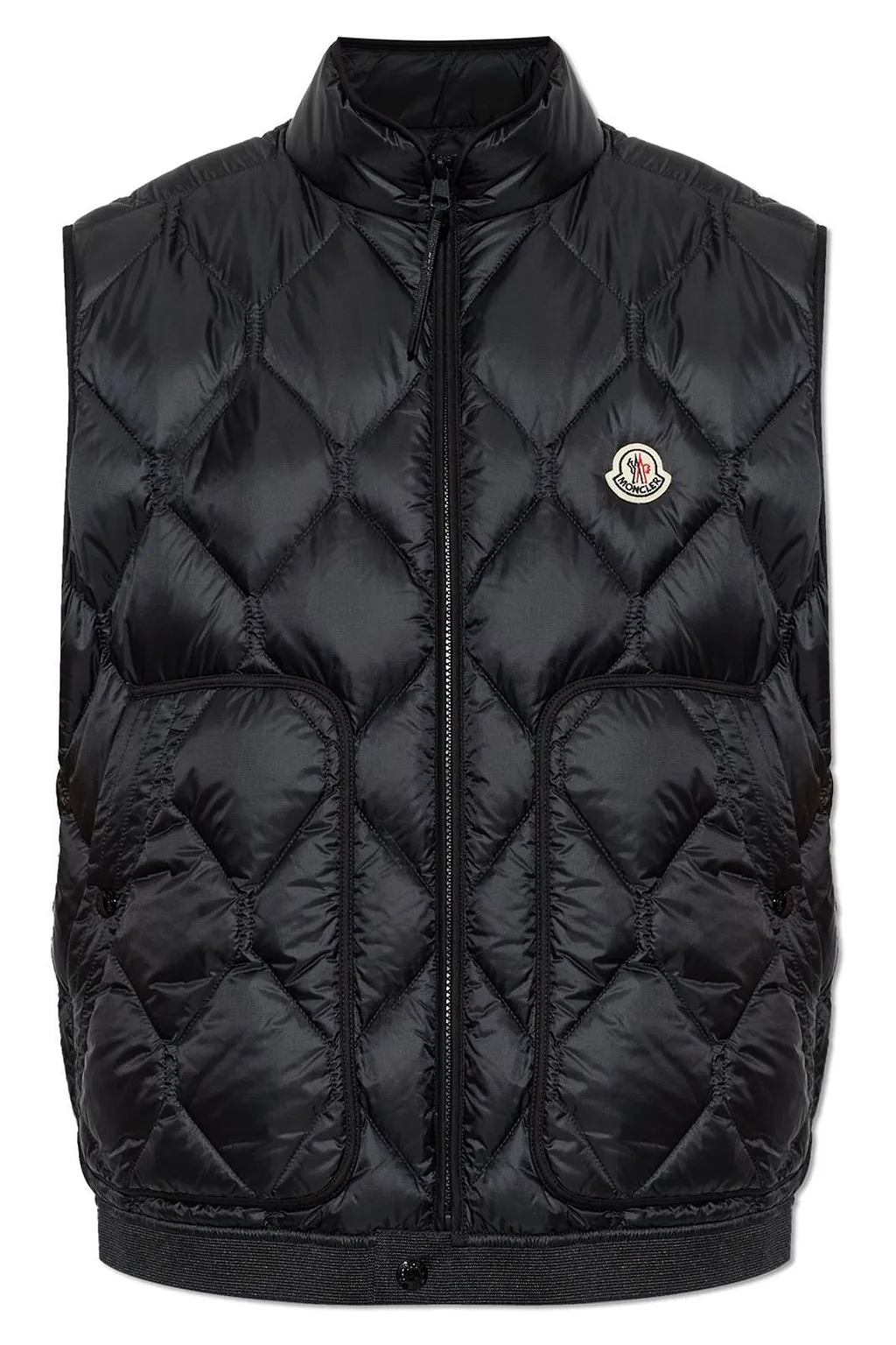Moncler Logo Patch Zip-Up Quilted Vest