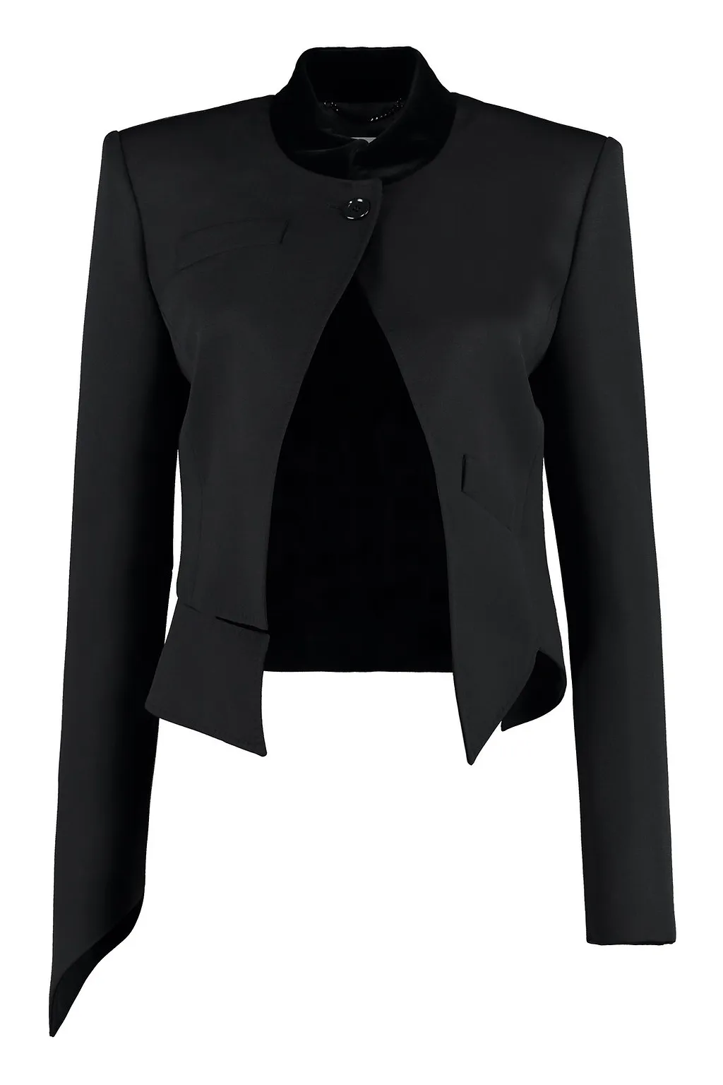 Moschino Cropped Asymmetric Tailored Twill Blazer