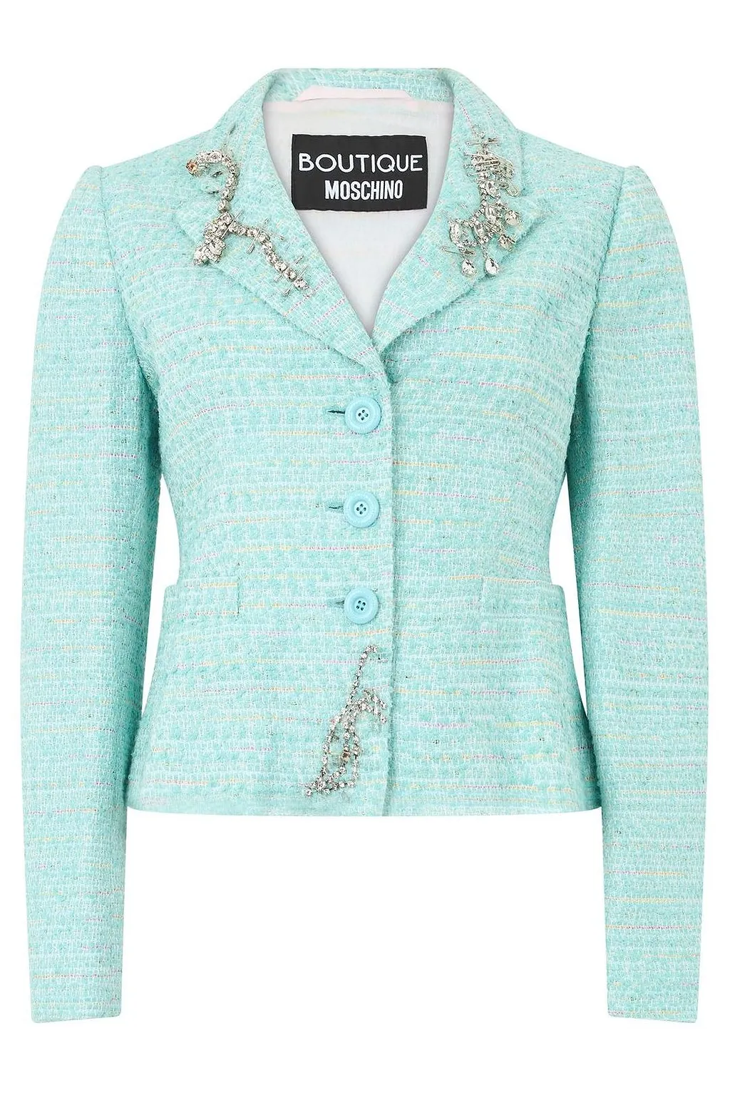 Moschino Embellished Tweed Blazer