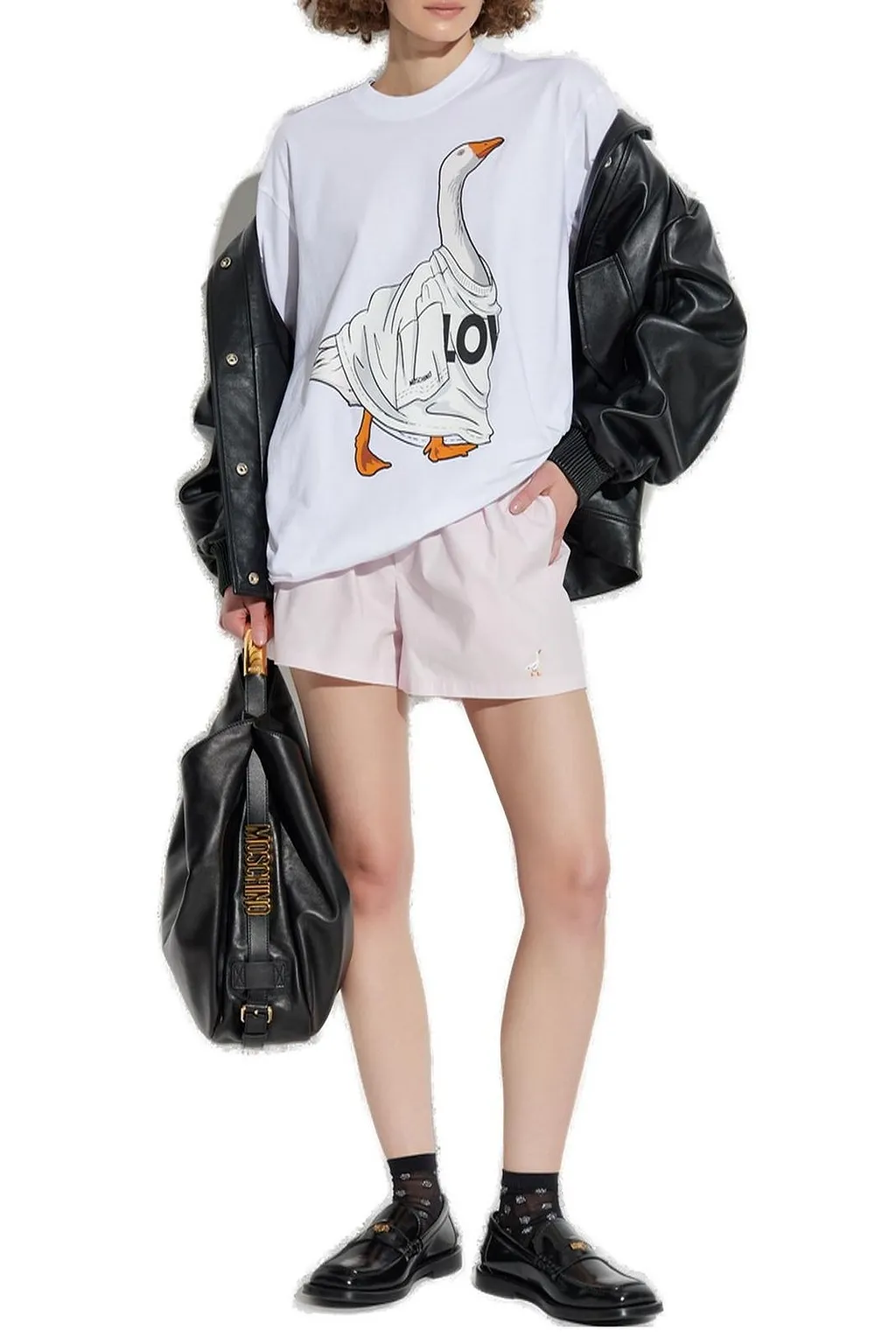 Moschino Embroidered Elastic Waist Shorts