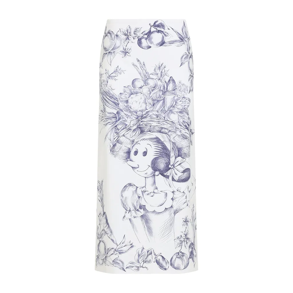 Moschino Graphic Printed Slit Detailed Skirt