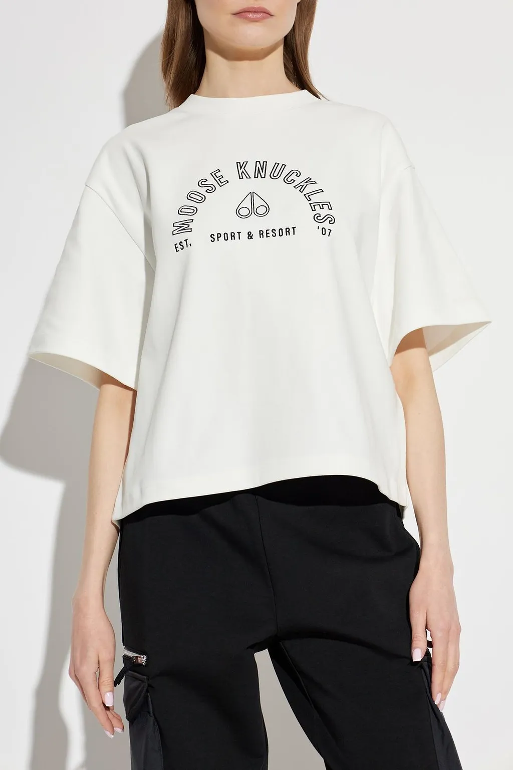 Moose Knuckles Logo Printed Crewneck T-Shirt