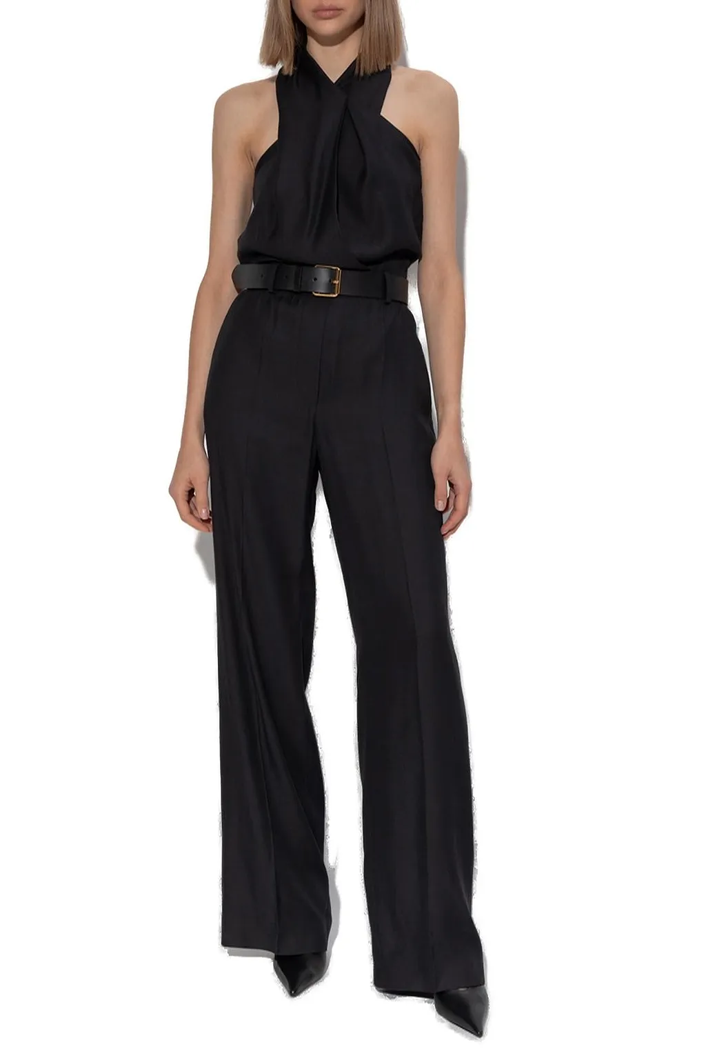 Moschino Halterneck Belted Jumpsuit