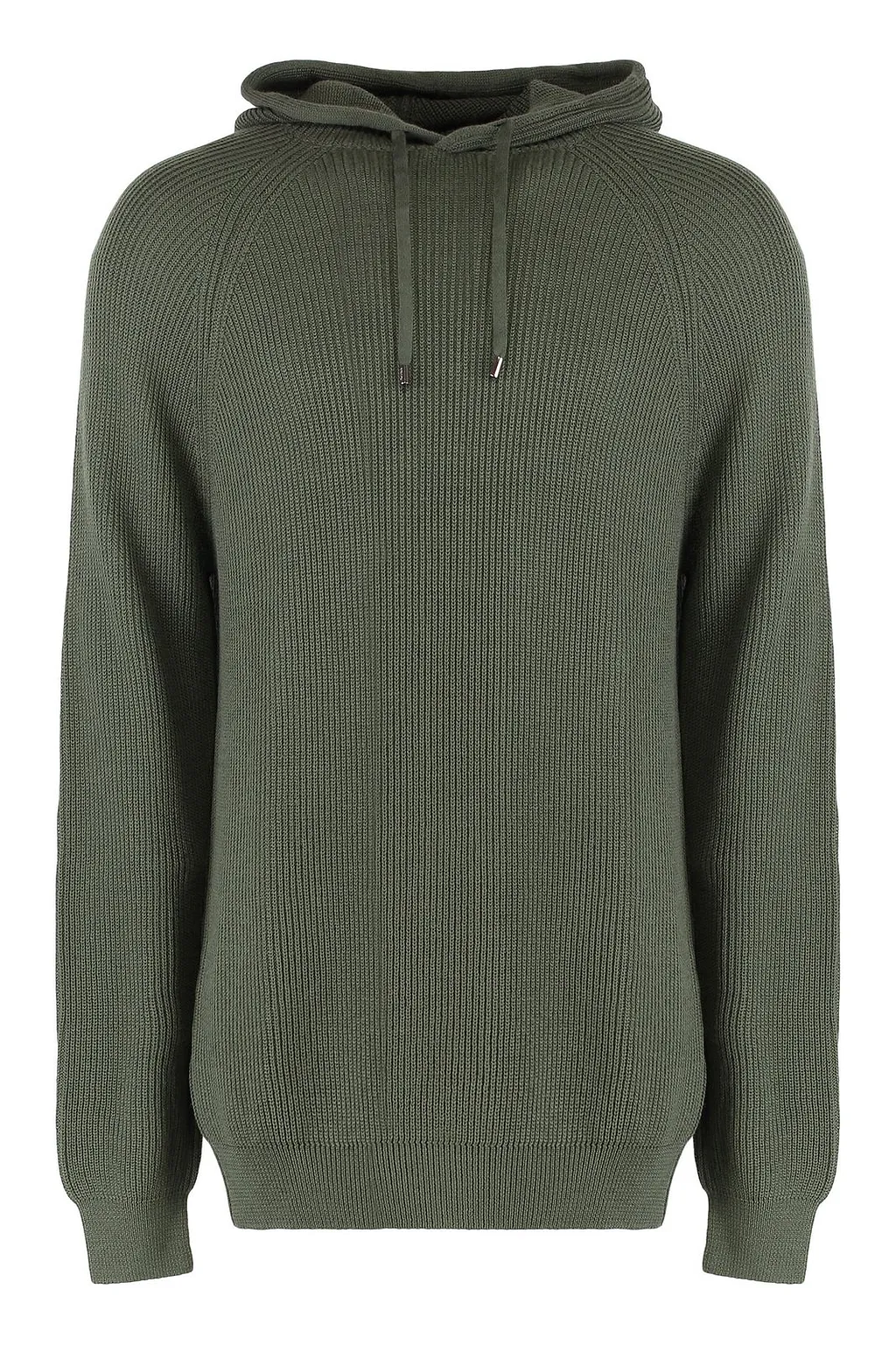 Moorer Nolan Ribbed Hooded Sweater