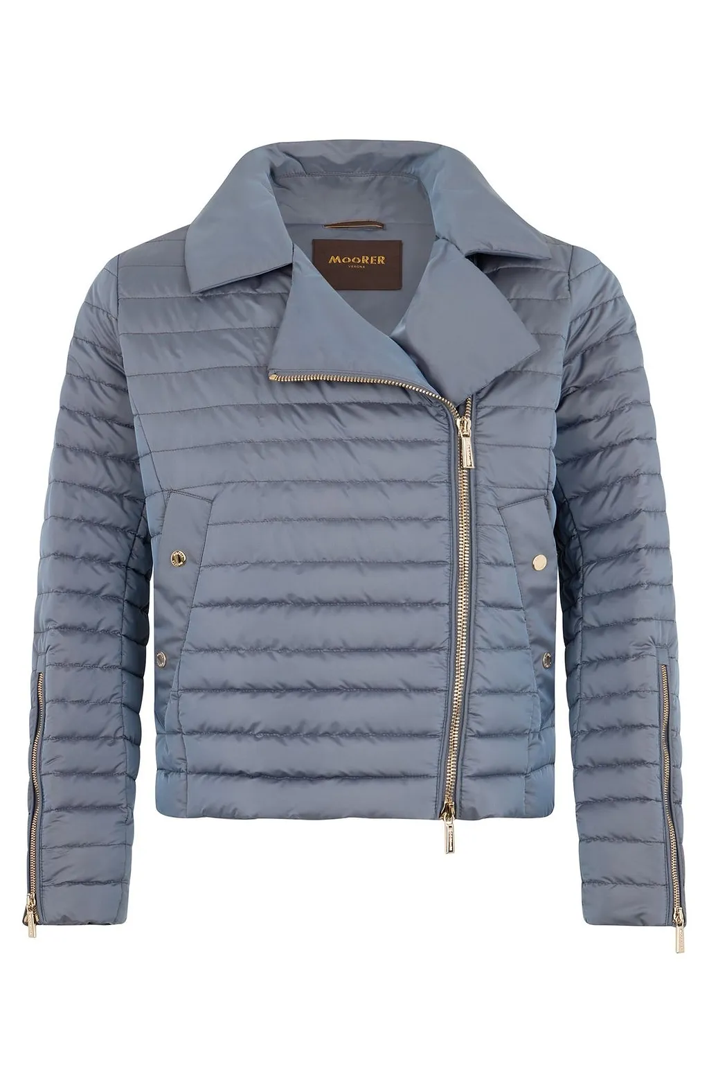 Moorer Quilted Biker Down Jacket
