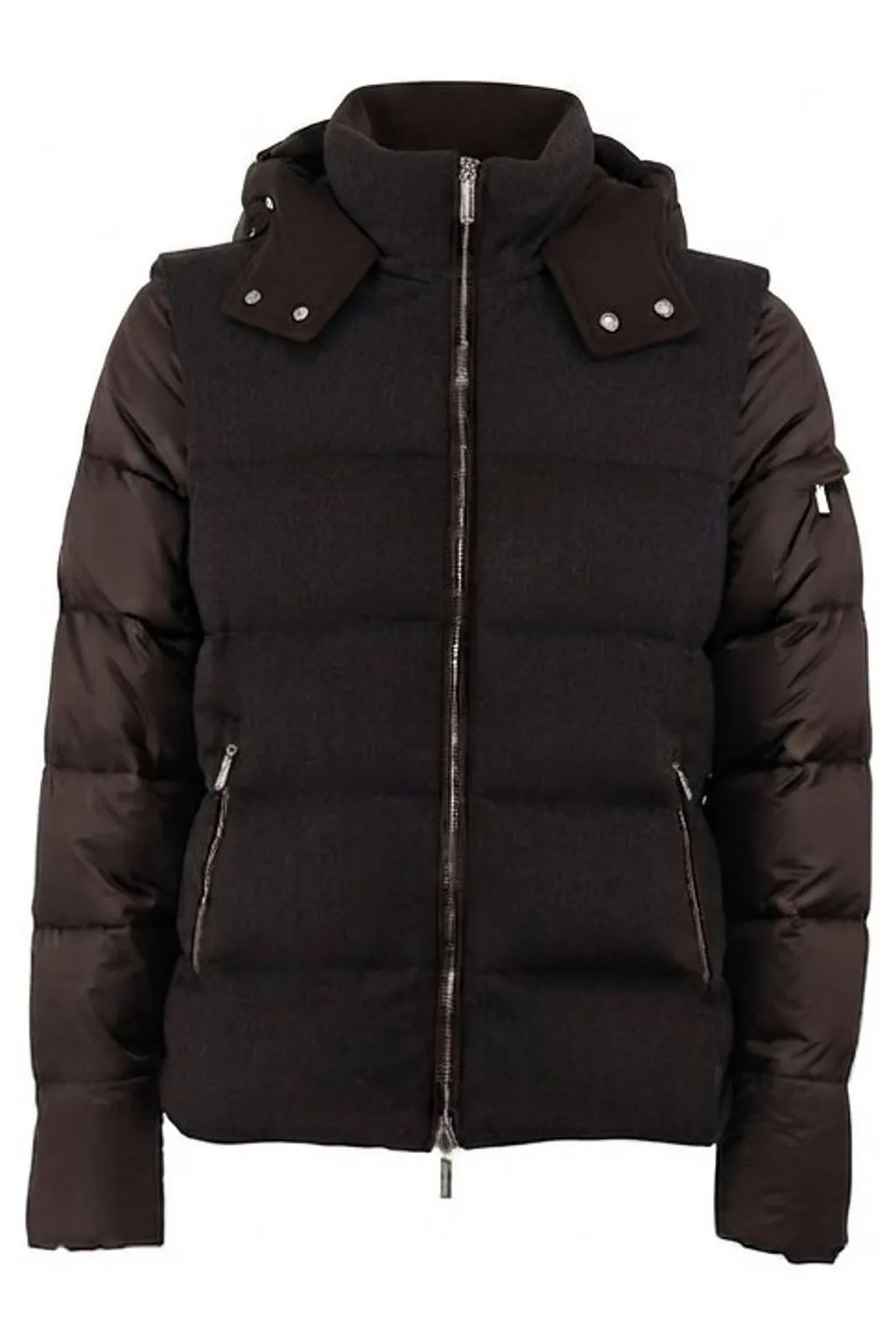 Moorer Quilted Detachable Hood Down Jacket