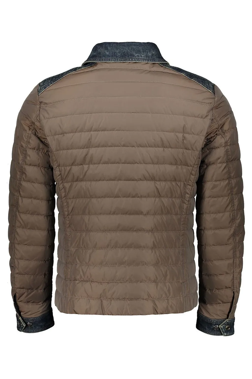 Moorer Quilted Denim-Trim Down Jacket