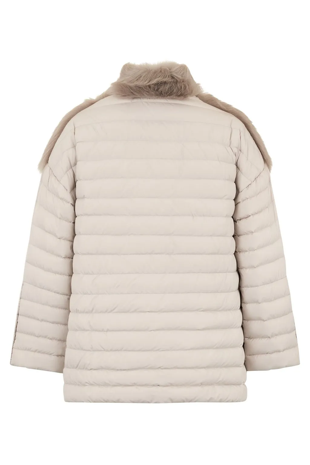 Moorer Quilted Faux Fur Panel Coat