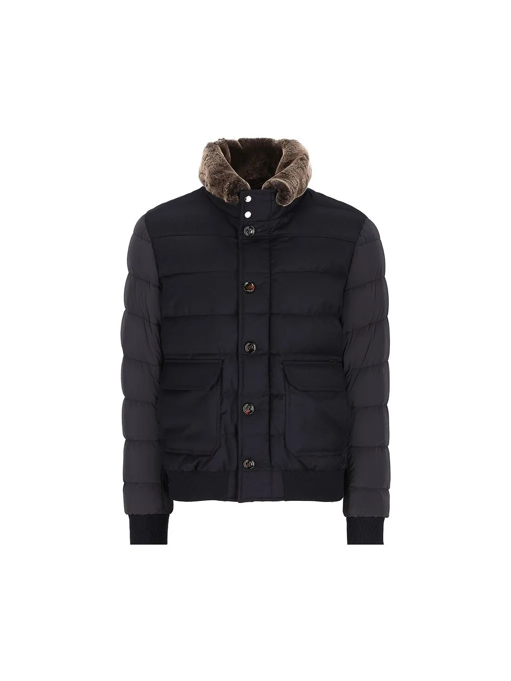 Moorer Quilted Fur-Collar Coat