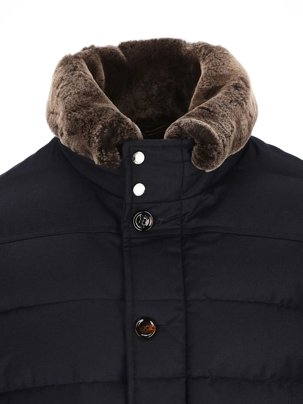 Moorer Quilted Fur-Collar Coat