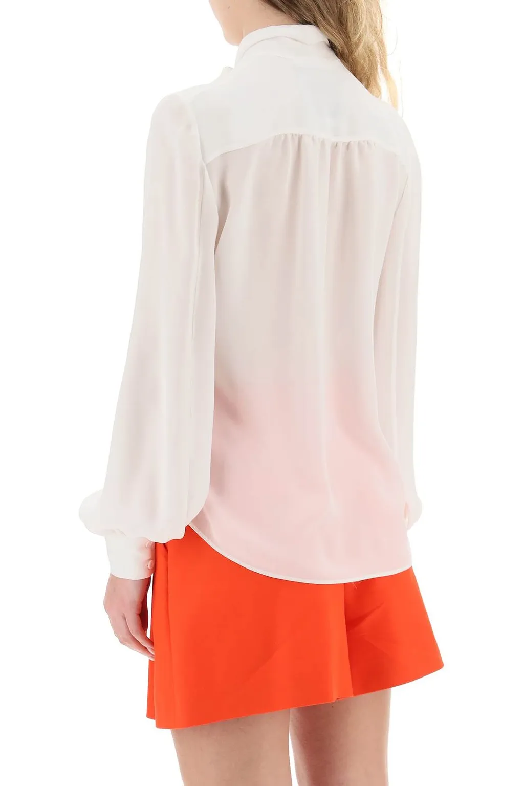 Bow Detailed Long-Sleeved Shirt