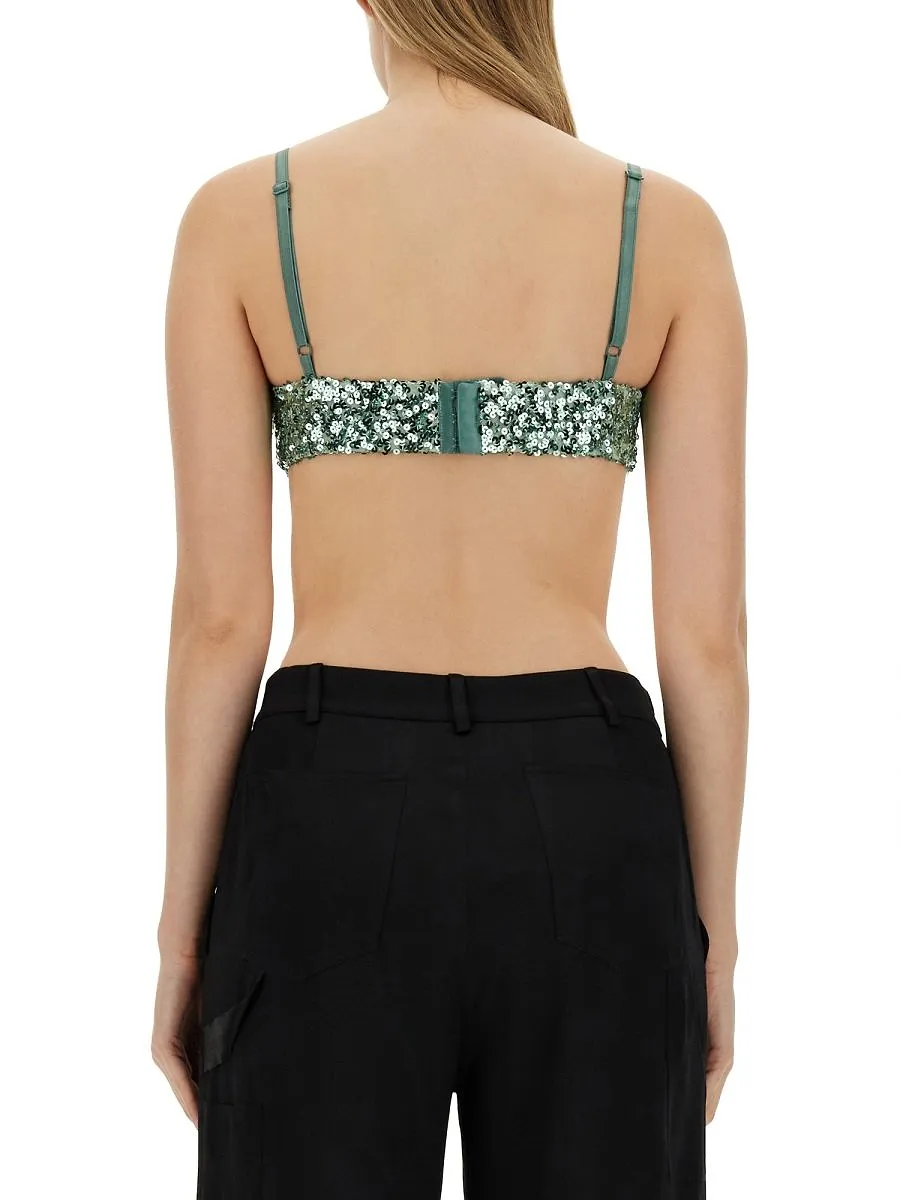 Moschino Jeans Sequined Cropped Top