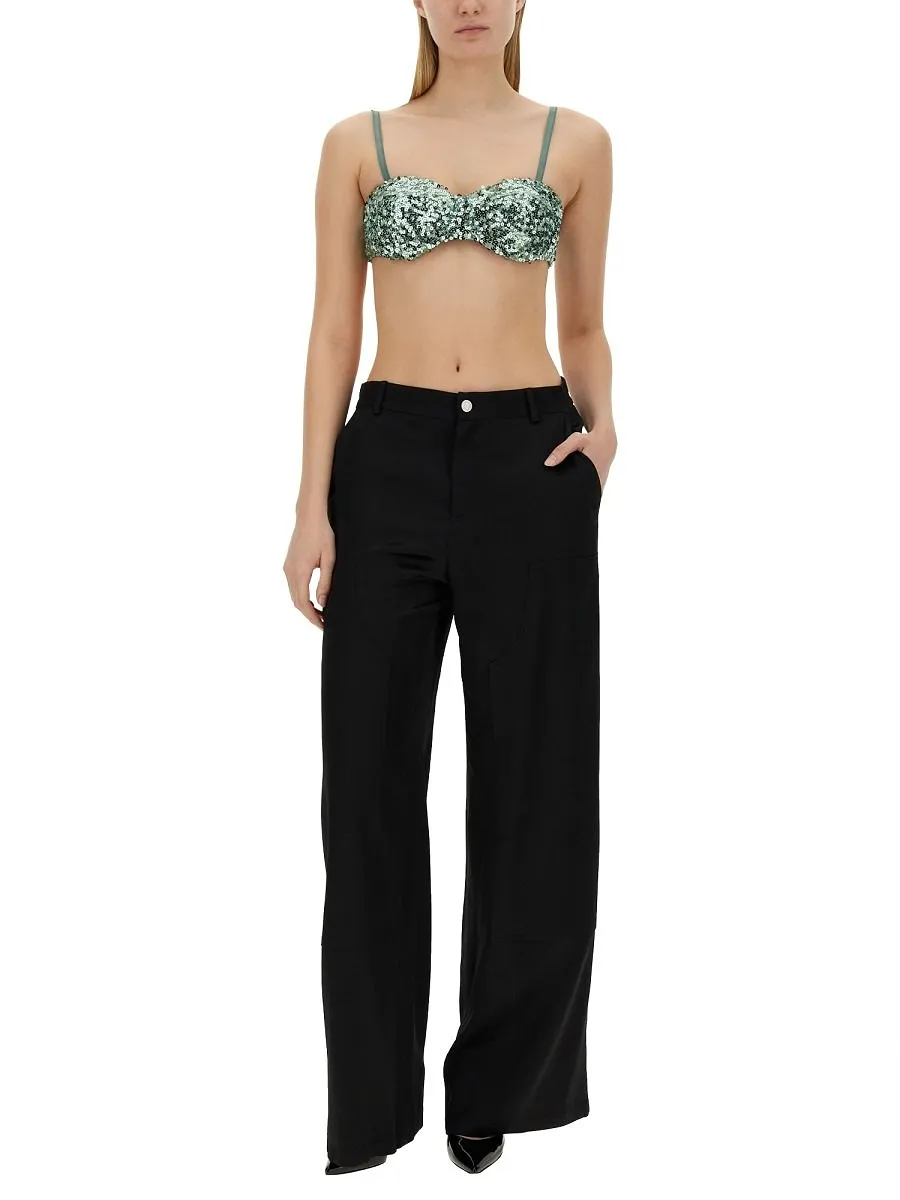 Moschino Jeans Sequined Cropped Top