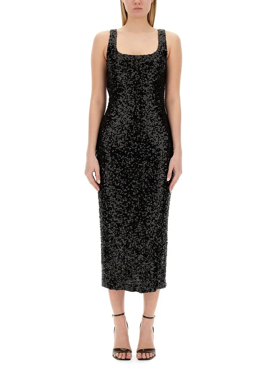 Moschino Jeans Sequin Embellished Sleeveless Maxi Dress