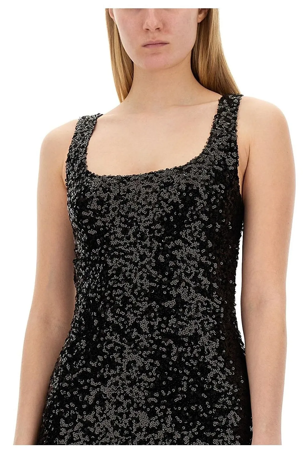 Moschino Jeans Sequin Embellished Sleeveless Maxi Dress