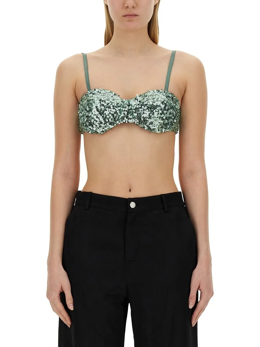 Moschino Jeans Sequined Cropped Top