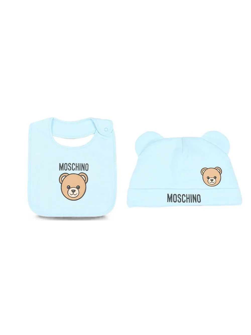 Moschino Kids Logo Printed Beanie And Bib Set