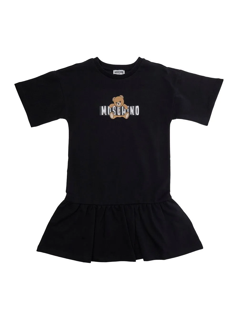 Moschino Kids Logo Printed Ruffled Hem Dress