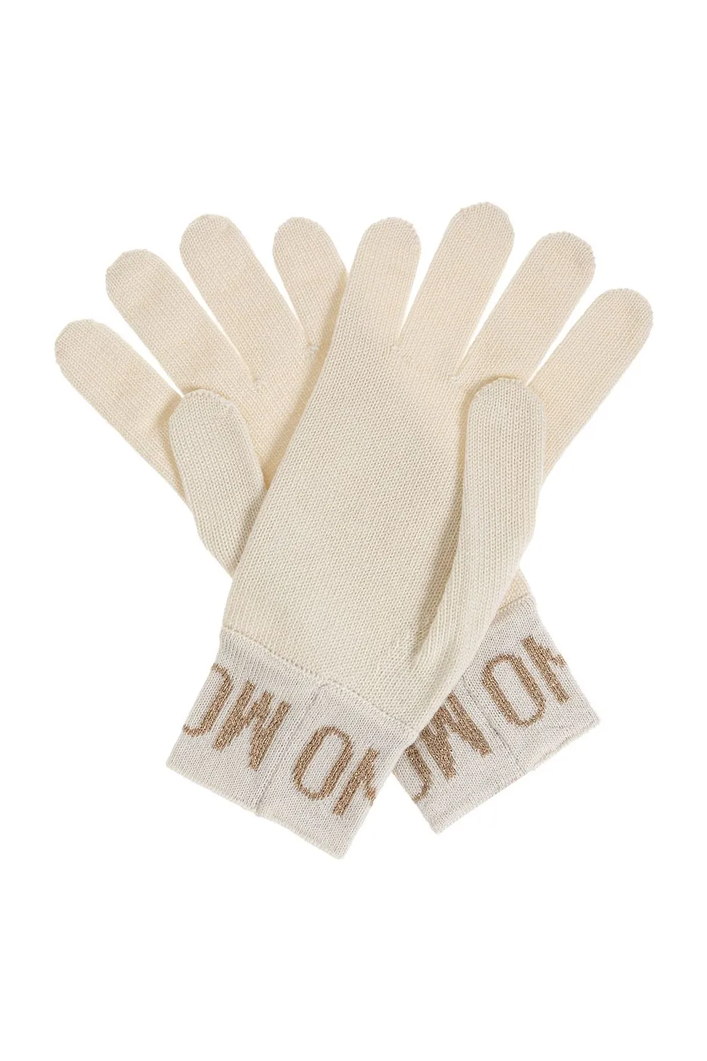 Moschino Logo Lurex Knitted Gloves