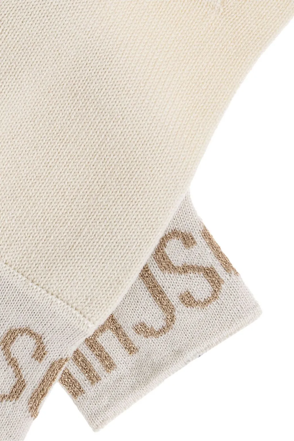 Moschino Logo Lurex Knitted Gloves