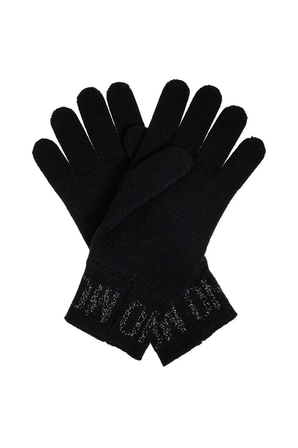 Moschino Logo Lurex Knitted Gloves
