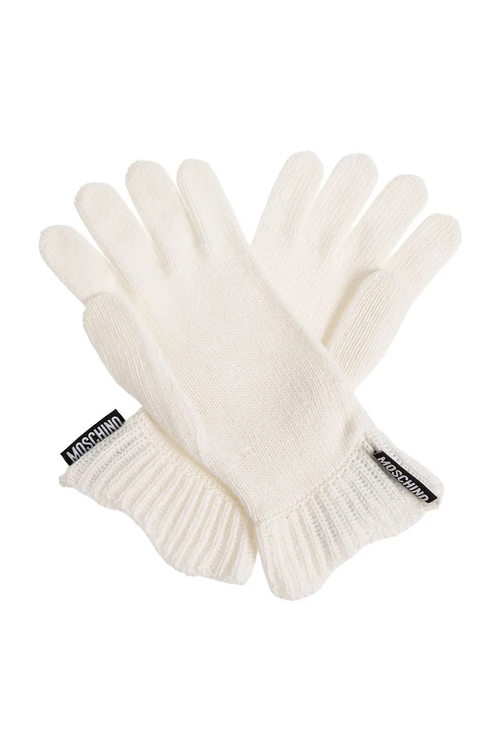 Moschino Logo Patch Knitted Gloves