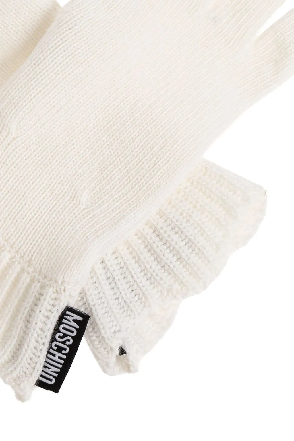 Moschino Logo Patch Knitted Gloves