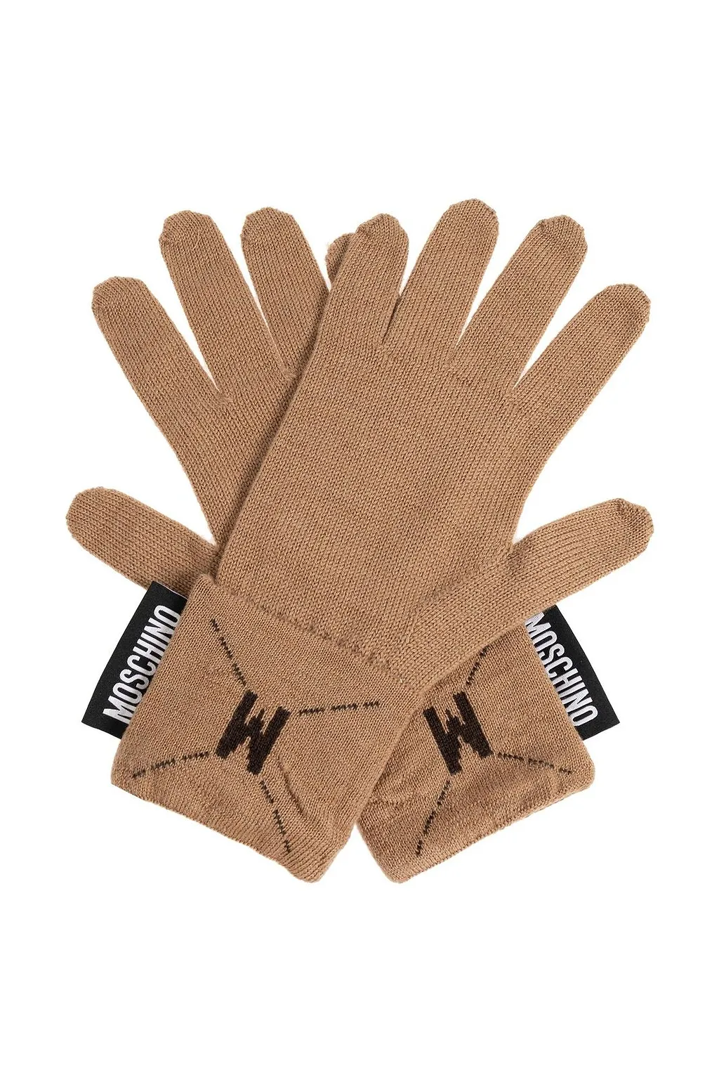 Moschino Logo Patch Knitted Gloves
